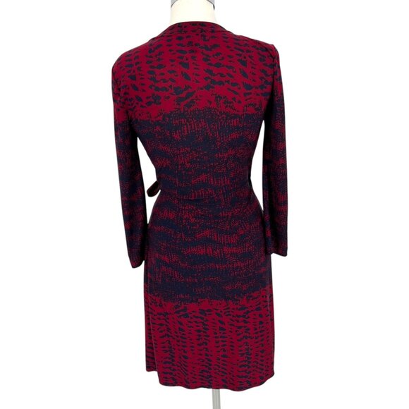 BCBGMAXAZRIA Wrap Dress Printed Red Blue Size XS - Picture 7 of 14